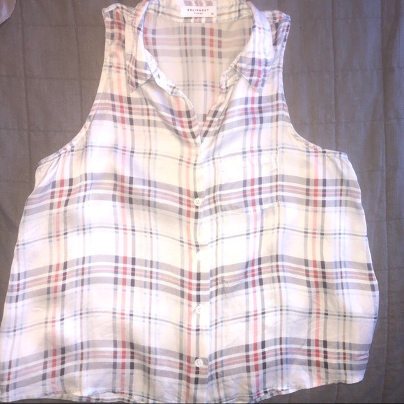 Equipment 100% silk button down plaid blouse, XS - Picture 7 of 10